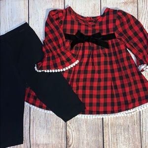 Goodlad Plaid Baby Dress w/ Leggings 9 Month - Christmas